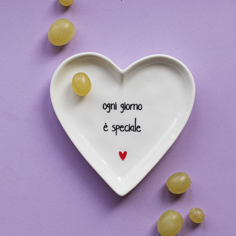Set 2 Piatti cuore Ogni giorno è speciale - 12 cm