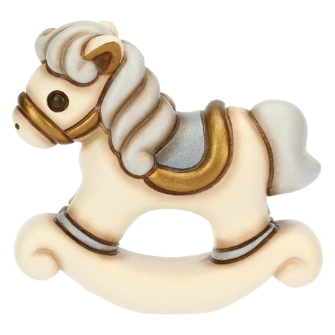 Cavallino a dondolo lui in ceramica
