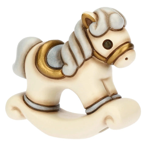 Cavallino a dondolo lui in ceramica