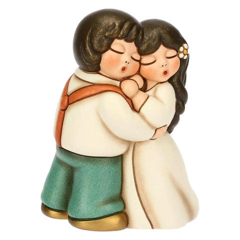 Sposini abbracciati in ceramica, grandi Thun