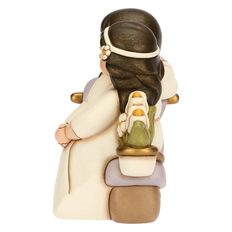 Sposini in ceramica su moto con fiori, maxi Thun