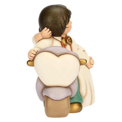 Sposini in ceramica su moto con fiori, maxi Thun