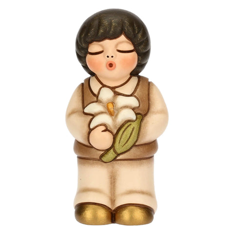 Bimbo in ceramica con giglio Thun