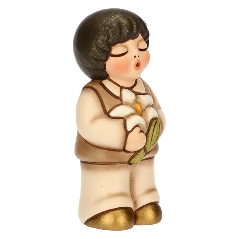 Bimbo in ceramica con giglio Thun