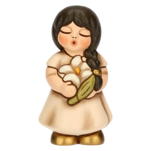 Bimba in ceramica con giglio Thun