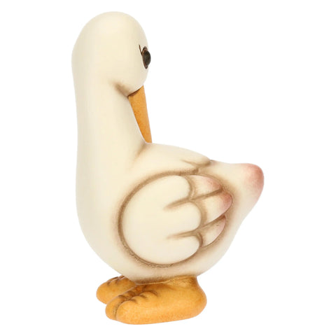 Cicogna Cindy in ceramica con ciuccio rosa