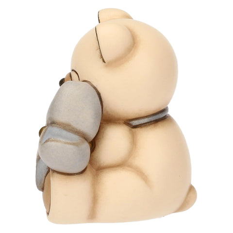 Teddy in ceramica con girandola azzurra