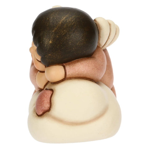 Angelo rosa in ceramica su nuvola