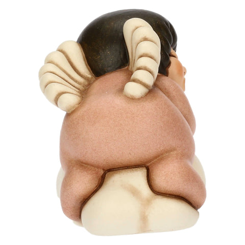 Angelo rosa in ceramica su nuvola