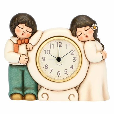 Orologio da tavolo con sposini in ceramica Thun