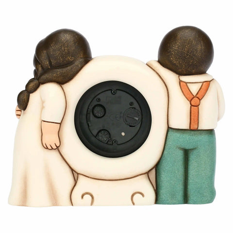 Orologio da tavolo con sposini in ceramica Thun