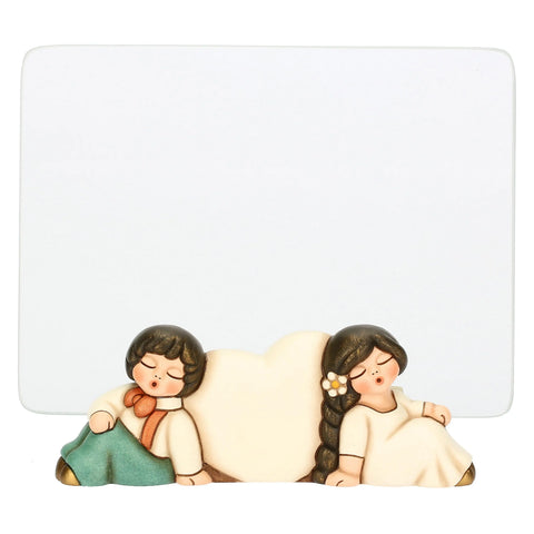 Portafoto sposini con cuore in ceramica e vetro Thun