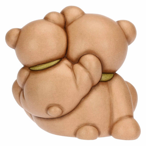 Coppia Teddy Primavera in ceramica con annaffiatoio