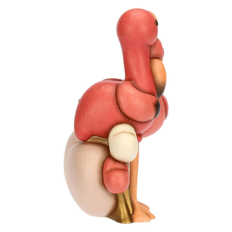 Coppia fenicotteri in ceramica con cuori, maxi