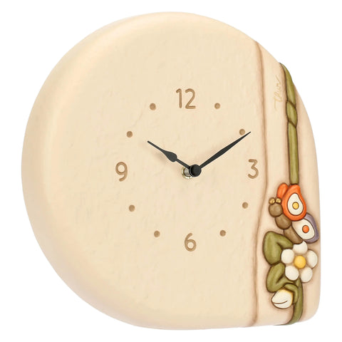 Orologio da parete con farfalla e fiori in ceramica Country Bloom