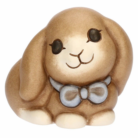 Coniglietto Roger con fiocco in ceramica, piccolo