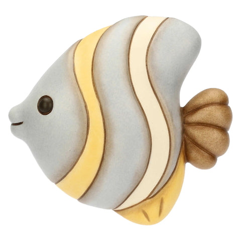 Formella 3D pesce a strisce in ceramica, piccola