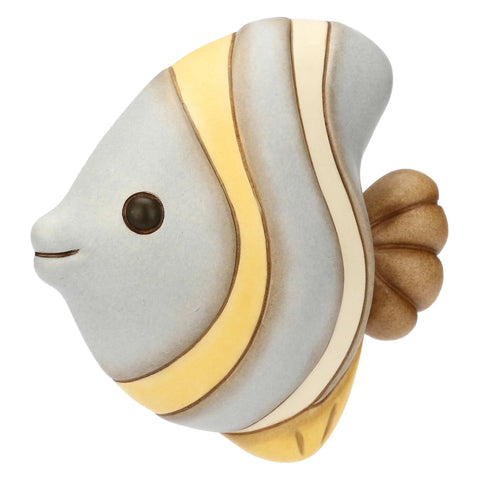 Formella 3D pesce a strisce in ceramica, piccola