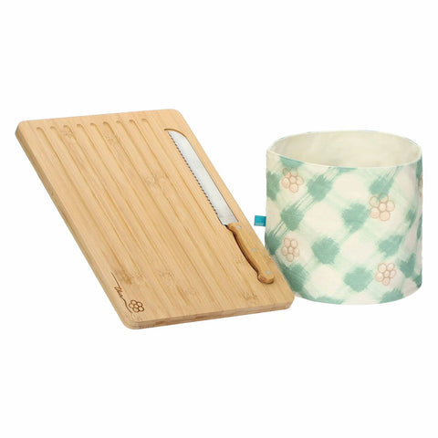 Set tagliere in legno e sacchetto porta pane Bloomia