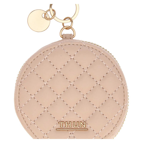 Portachiavi rotondo con zip in ecopelle, rosa Linea Sempre con me