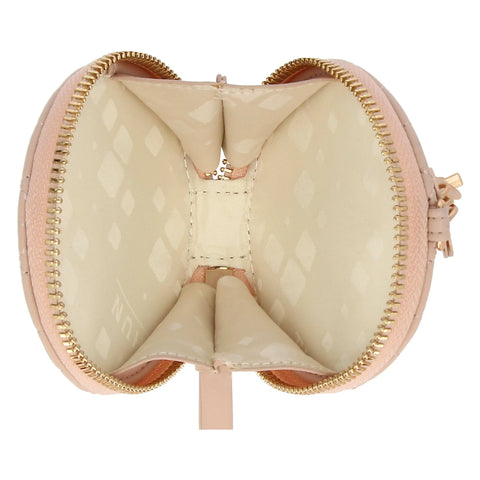 Portachiavi rotondo con zip in ecopelle, rosa Linea Sempre con me