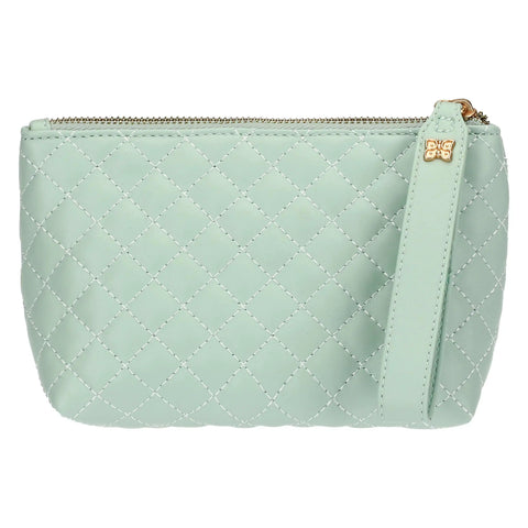 Pochette in ecopelle trapuntata, verde Linea Sempre con me