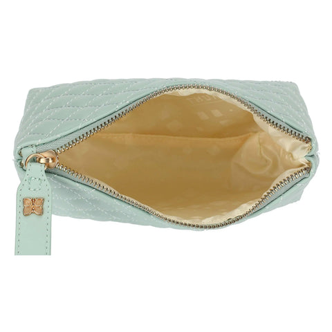 Pochette in ecopelle trapuntata, verde Linea Sempre con me