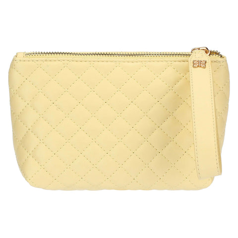 Pochette in ecopelle trapuntata, gialla
