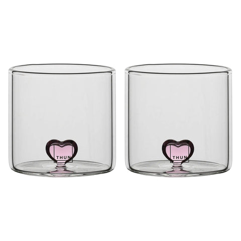 Set 2 bicchierini in vetro con cuore