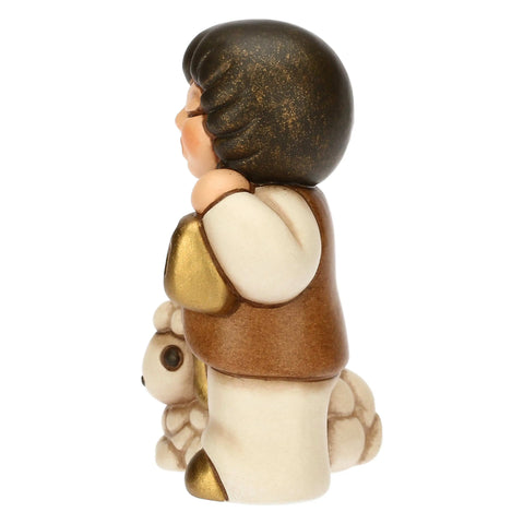 Bimbo con lanterna in ceramica BIANCO