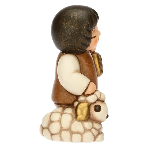 Bimbo con lanterna in ceramica BIANCO