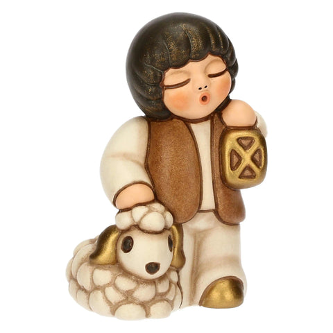 Bimbo con lanterna in ceramica BIANCO