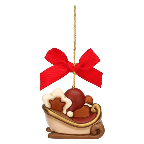 Addobbo natalizio slitta componibile in ceramica, grande