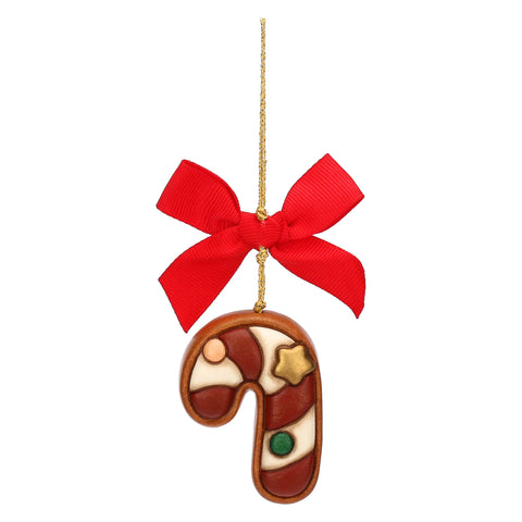 Addobbo natalizio bastoncino di zucchero in ceramica, piccolo