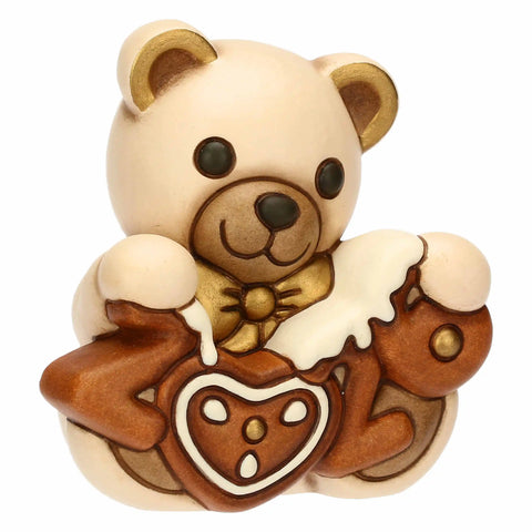 Teddy Buon Anno 2026 in ceramica bianco