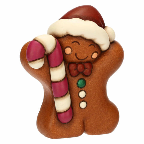 Omino di pan di zenzero Pepi con caramella in ceramica, piccolo