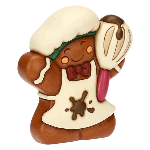 Omino di pan di zenzero Pepi chef in ceramica, medio