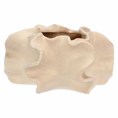 Coprivaso bianco in ceramica a tema mare