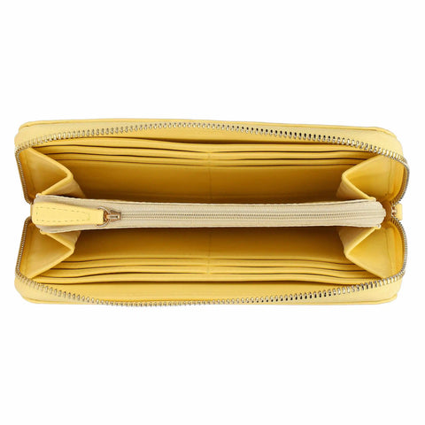 Portafoglio con chiusura zip in ecopelle, giallo Linea Sempre con me