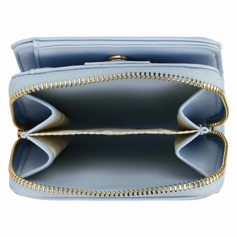 Portafoglio in ecopelle piccolo, azzurro