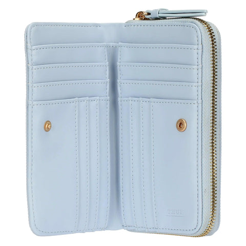 Portafoglio in ecopelle medio, azzurro