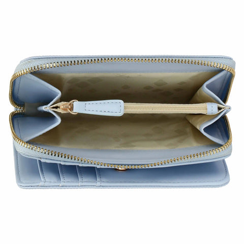 Portafoglio in ecopelle medio, azzurro