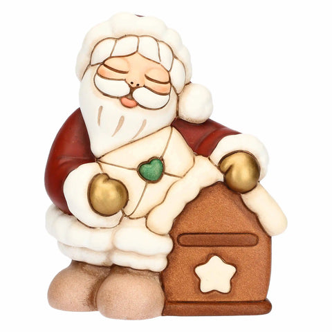 Babbo Natale con cassetta delle lettere in ceramica, medio