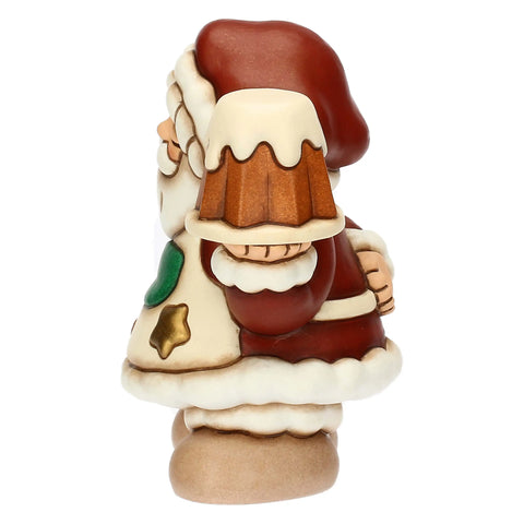 Babbo Natale con pandoro in ceramica, medio