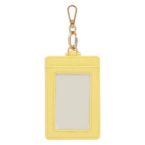 Porta carte con gancio in ecopelle, giallo