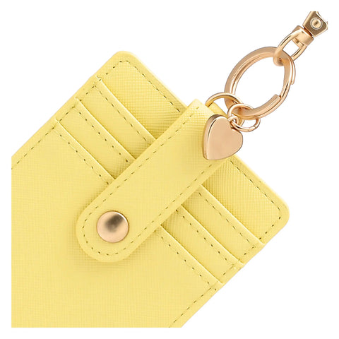 Porta carte con gancio in ecopelle, giallo
