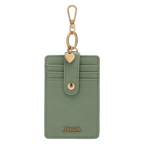 Porta carte con gancio in ecopelle, verde Linea Sempre con me