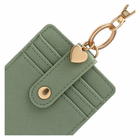 Porta carte con gancio in ecopelle, verde Linea Sempre con me