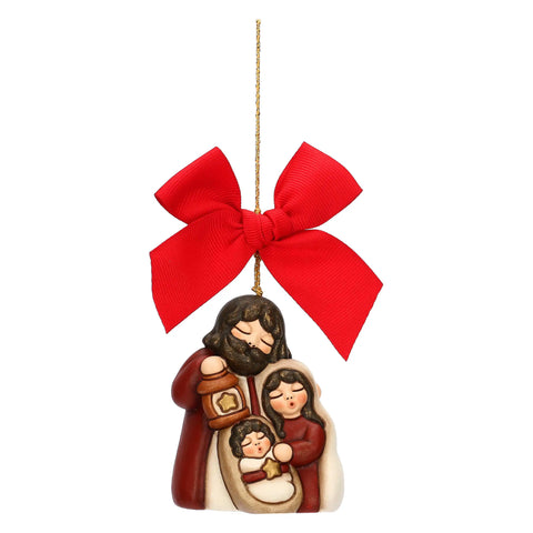 Addobbo natalizio Sacra Famiglia in ceramica, maxi