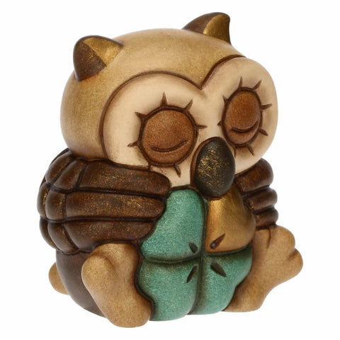 Mini gufo Lucky portafortuna in ceramica